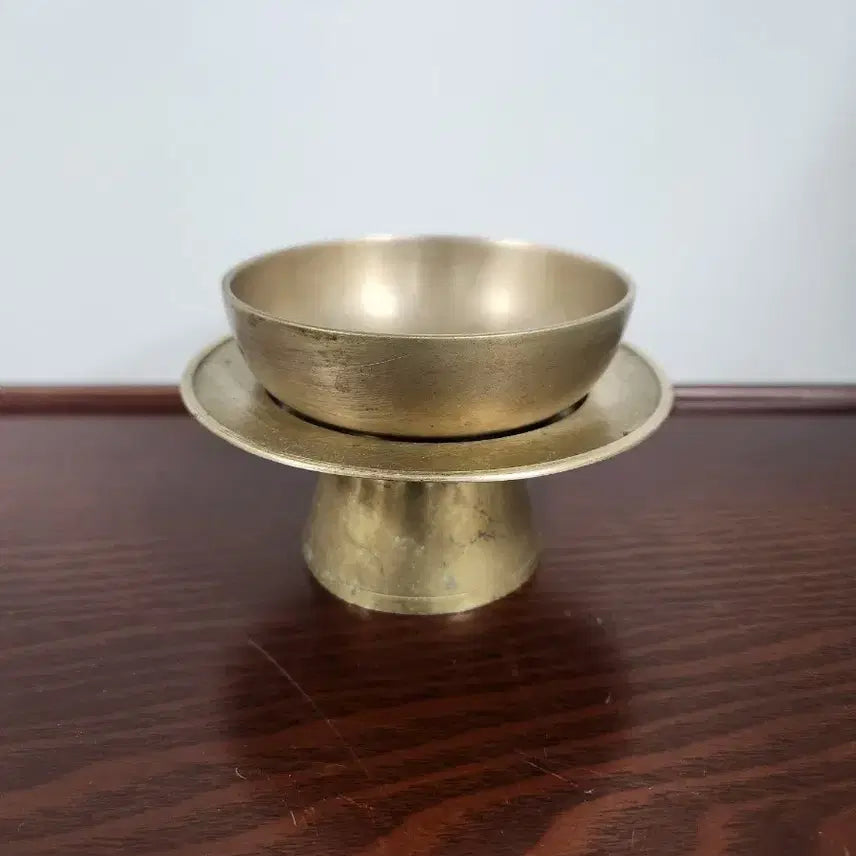 [BUNJANG] Chinese Antique Bronze Wine Cup Set / 황동 방자유기        방자 유기 잔잔대