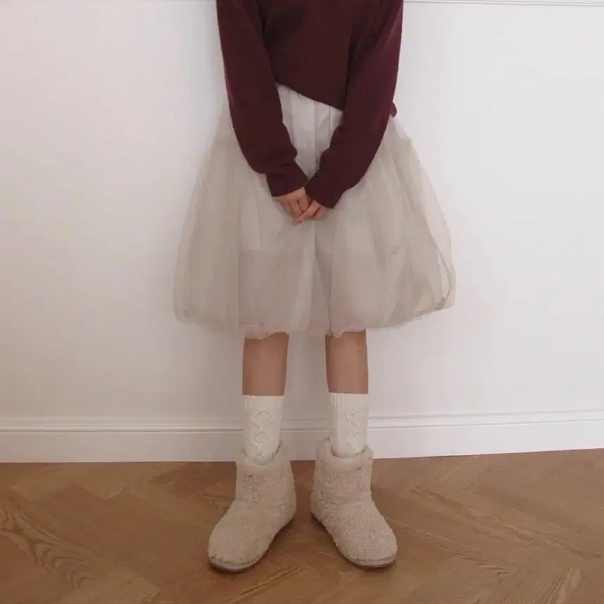 [BUNJANG] Noces Joel Shearling Fur Boots Cream / 누스 조엘 시어링 퍼부츠 240