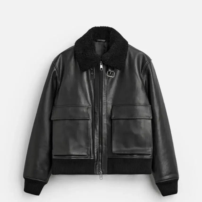 [BUNJANG] ZARA Leather Aviator Jacket - L / 자라 레더 에비에이터 자켓 L사이즈 가죽 자켓