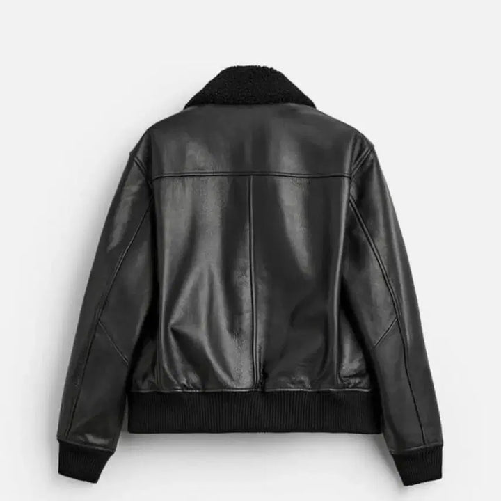 [BUNJANG] ZARA Leather Aviator Jacket - L / 자라 레더 에비에이터 자켓 L사이즈 가죽 자켓