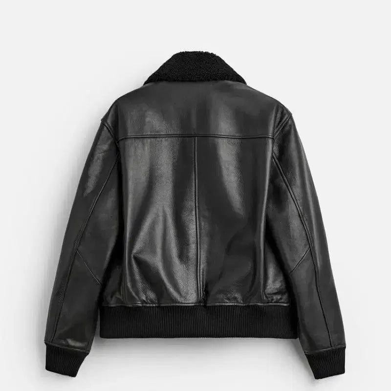 [BUNJANG] ZARA Leather Aviator Jacket - L / 자라 레더 에비에이터 자켓 L사이즈 가죽 자켓