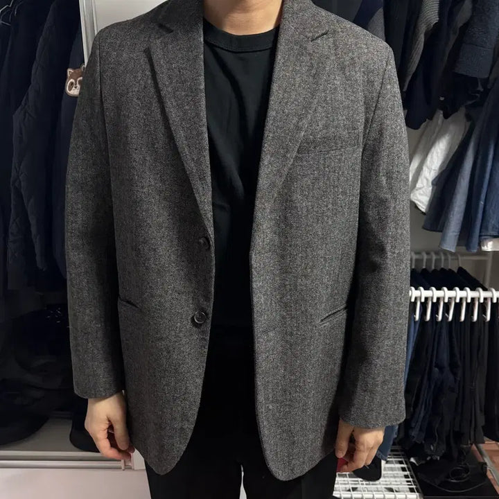 [BUNJANG] Gray Herringbone Pattern Jacket / 남자 그레이색 자켓