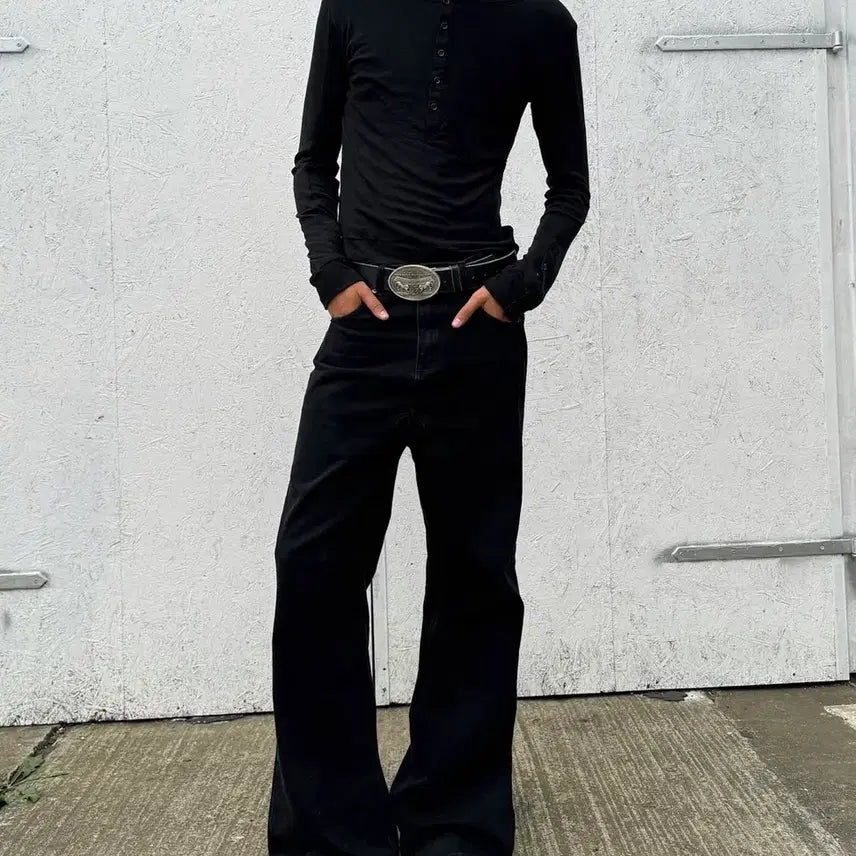 [BUNJANG] nofaithstudio Black Double-Layered Organic Cotton Shirt / nofaithstudio black shirt