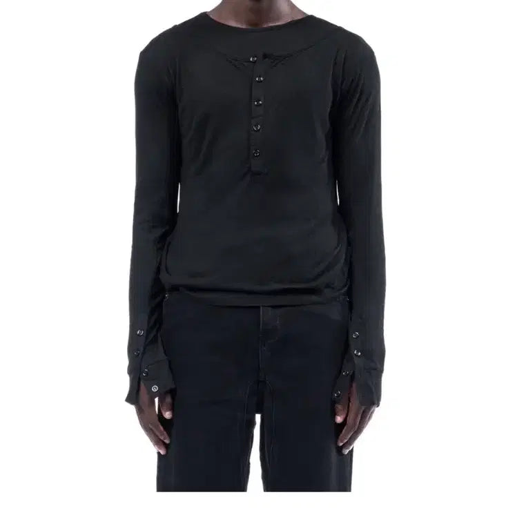[BUNJANG] nofaithstudio Black Double-Layered Organic Cotton Shirt / nofaithstudio black shirt