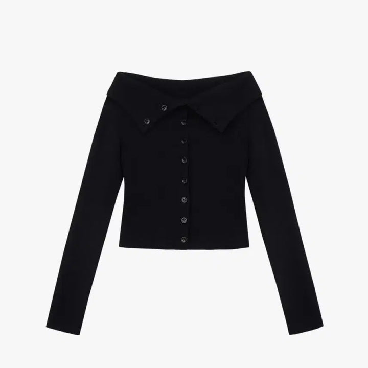[BUNJANG] Grove Bind Off-Shoulder Knit Cardigan Black / 그로브 바인드 가디건(한소희 착용 오프솔더 니트 가디건 블랙)