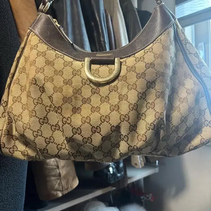 [BUNJANG] Gucci GG Jacquard Hobo Bag Brown / 구찌 GG 자가드 호보백 브라운
