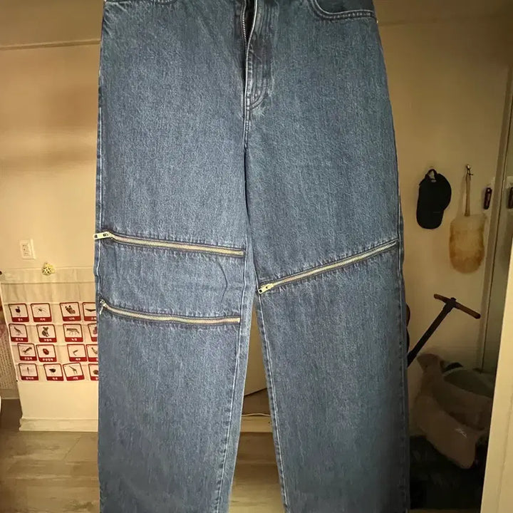 [BUNJANG] Helmut Lang Wide Denim Pants / [미사용 신품] 헬무트 랭 지퍼 디테일 와이드 데님