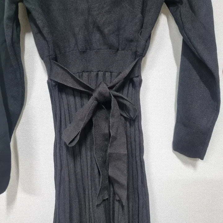 [BUNJANG] Black Knit Wrap Long Dress / 랩 스타일 니트 롱 원피스 블랙 55(스판좋음)찐검정사진빛들어감