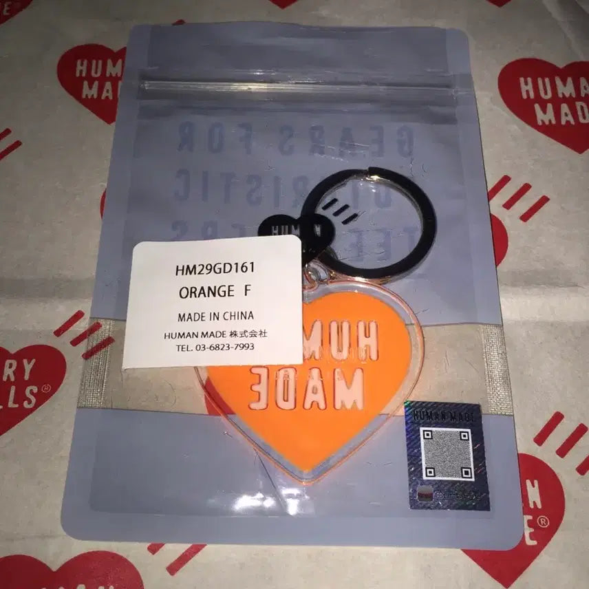[BUNJANG] Human Made Acrylic Heart Keyring Orange / 휴먼메이드 아크릴 하트 키링 오렌지