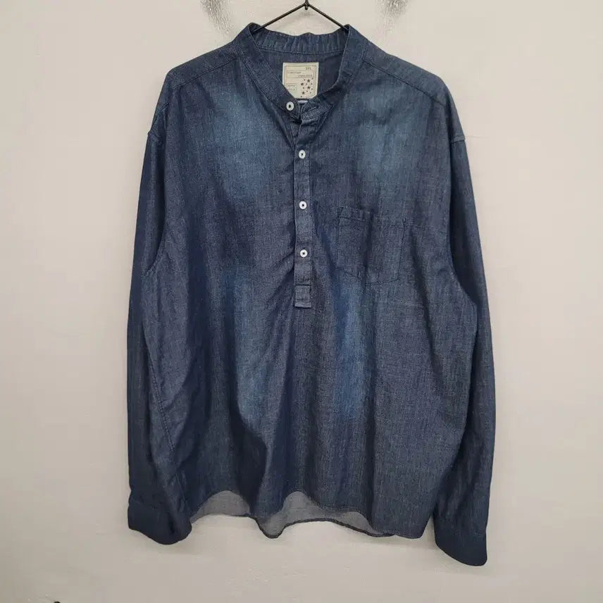 [BUNJANG] Unbranded Denim Shirt / [115/3XL] 차이나카라 데님 셔츠 청남방