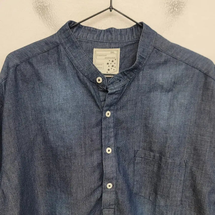 [BUNJANG] Unbranded Denim Shirt / [115/3XL] 차이나카라 데님 셔츠 청남방