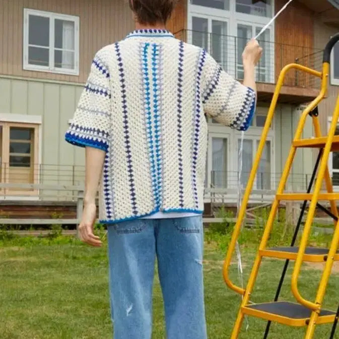 [SOLD OUT] Stu /핸드메이드 크로쉐  가디건 셔츠