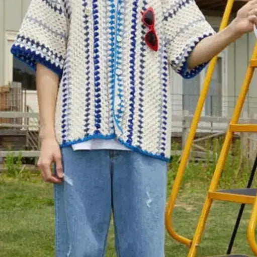 [SOLD OUT] Stu /핸드메이드 크로쉐  가디건 셔츠