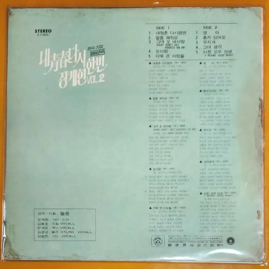 [BUNJANG] Jang Gye Hyeon 2nd Album LP / LP/장계현2집-내청춘 다시한번