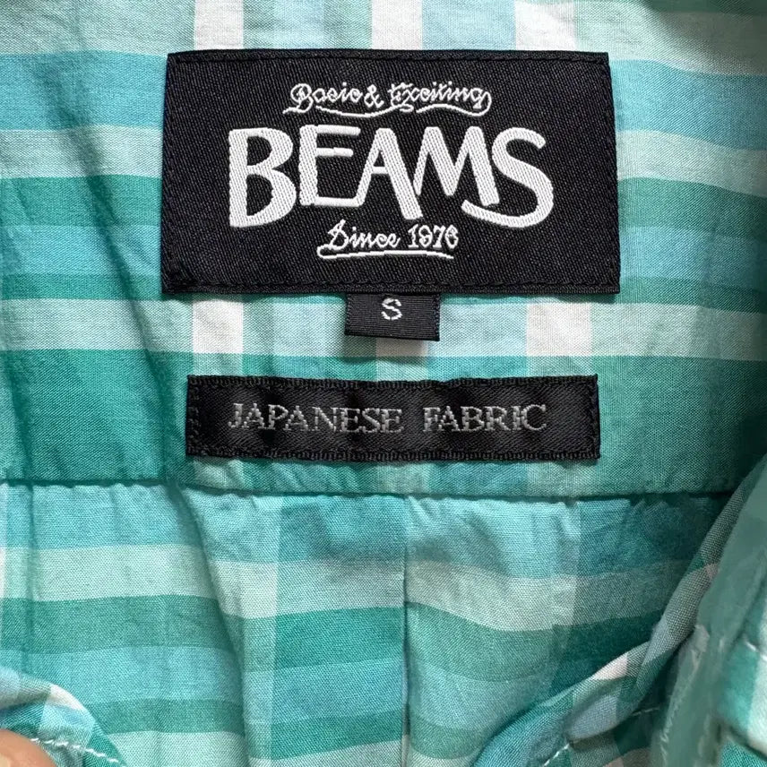 [SOLD OUT] BEAMS 빔즈 민트 체크 남방 셔츠 S