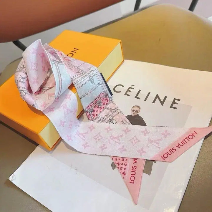 [BUNJANG] Louis Vuitton Silk Scarf Ribbon Hair Tie / 루이비통 신상 여성용 실크 스카프 리본 헤어 타이 넥타이