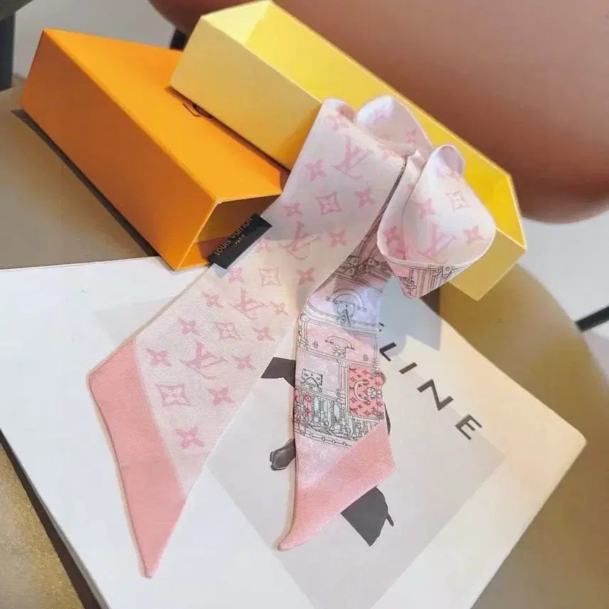 [BUNJANG] Louis Vuitton Silk Scarf Ribbon Hair Tie / 루이비통 신상 여성용 실크 스카프 리본 헤어 타이 넥타이