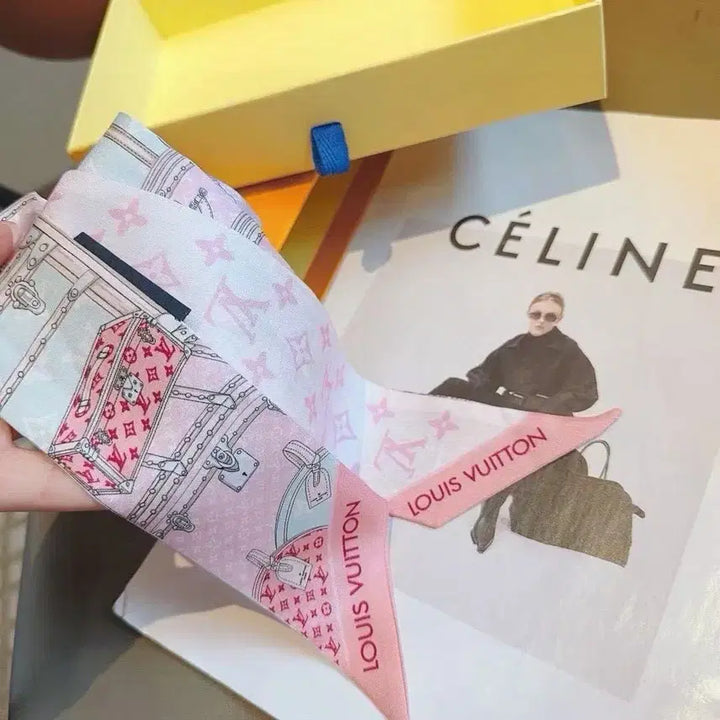 [BUNJANG] Louis Vuitton Silk Scarf Ribbon Hair Tie / 루이비통 신상 여성용 실크 스카프 리본 헤어 타이 넥타이