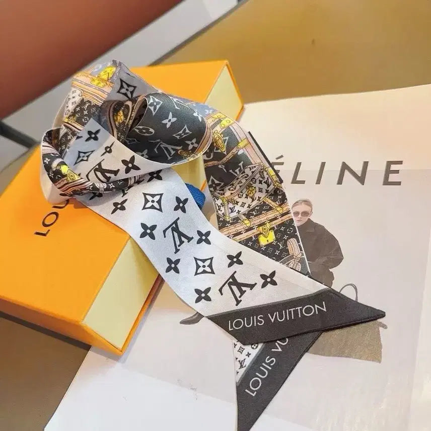 [BUNJANG] Louis Vuitton Silk Scarf Ribbon Hair Tie / 루이비통 신상 여성용 실크 스카프 리본 헤어 타이 넥타이