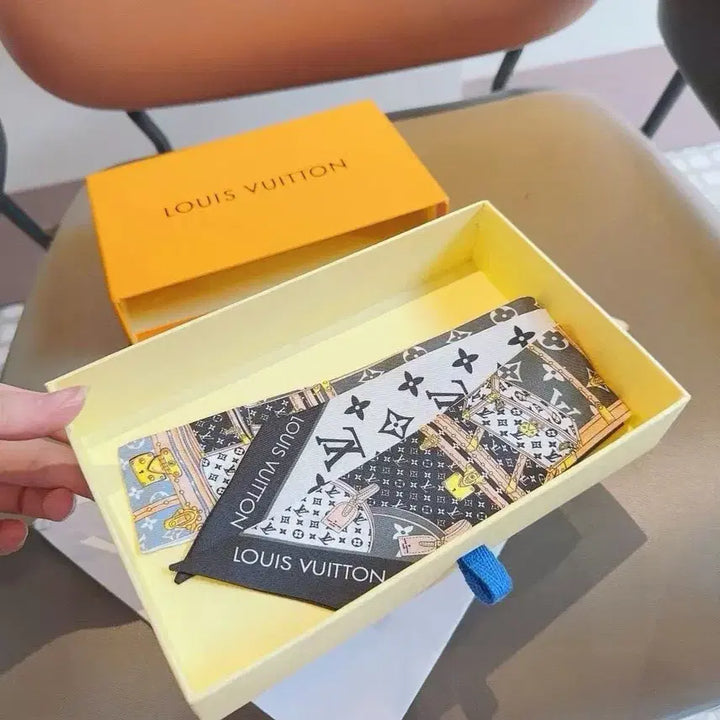 [BUNJANG] Louis Vuitton Silk Scarf Ribbon Hair Tie / 루이비통 신상 여성용 실크 스카프 리본 헤어 타이 넥타이