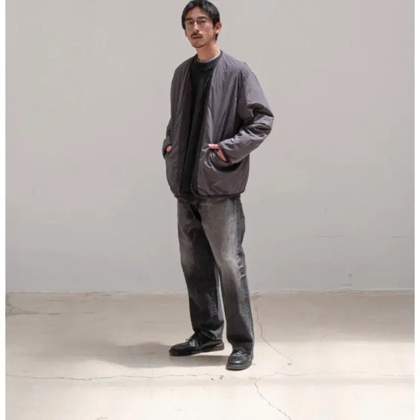 [BUNJANG] Ourselfs Liner Jacket Charcoal 25FW / 아워셀브스 라이너 자켓 챠콜 25fw