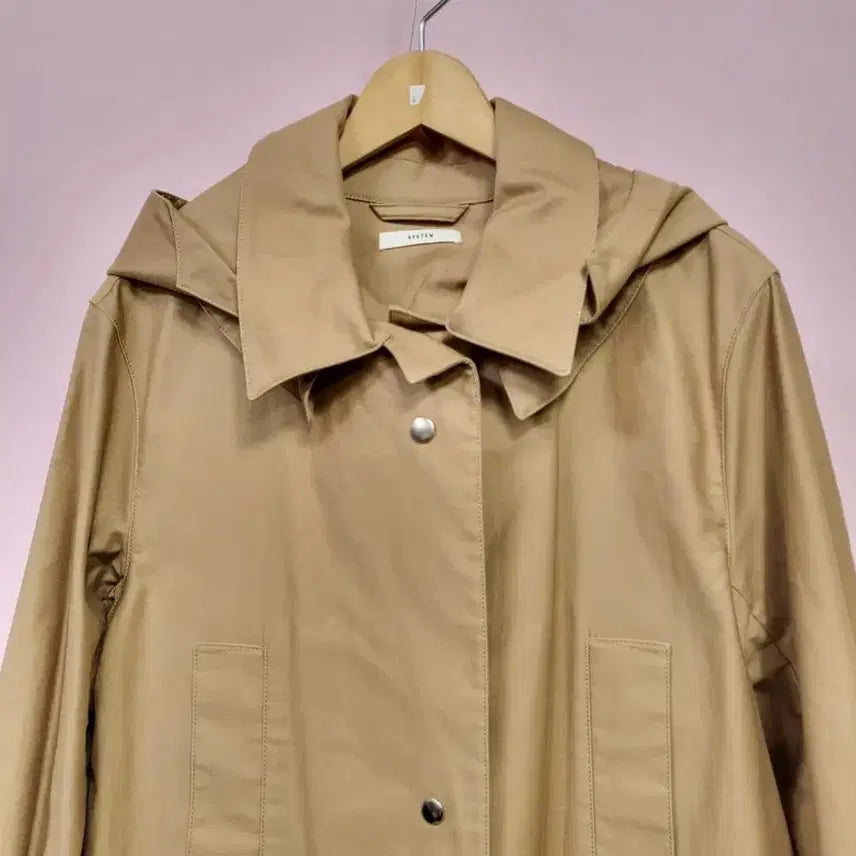 [BUNJANG] SYSTEM Hooded Long Coat (55) Oversized Fit / 시스템 후드 롱 코트 55 오버핏