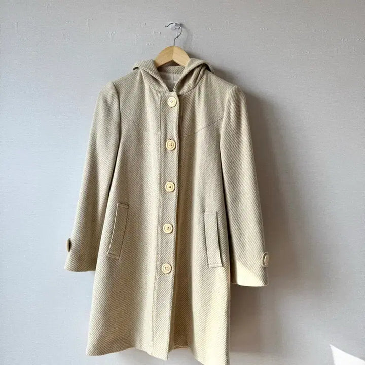 [BUNJANG] SJSJ Hooded Spring Coat Ivory 55 / 한섬 SJSJ 봄 후드 코트 아이보리 55 사이즈