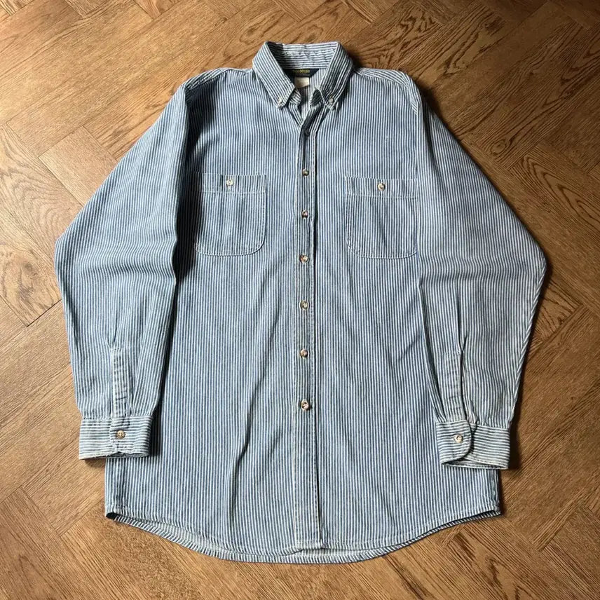 [BUNJANG] OSHKOSH 90's Hickory Stripe Work Shirt / [L]90's OSHKOSH 오시코시 히코리 스트라이프 워크 셔츠