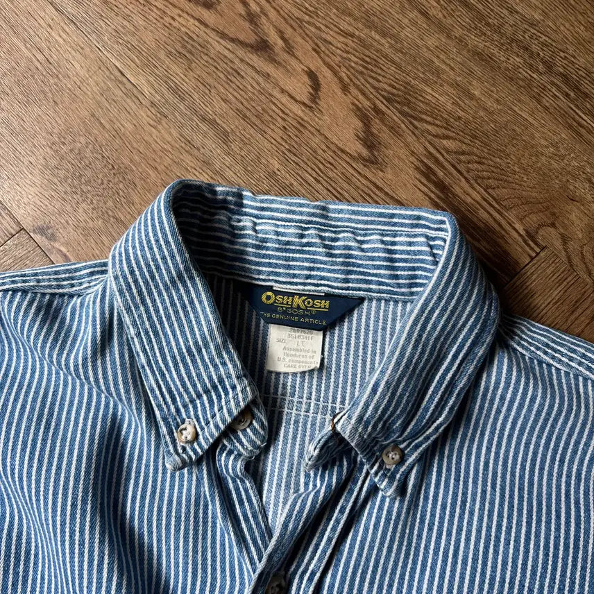[BUNJANG] OSHKOSH 90's Hickory Stripe Work Shirt / [L]90's OSHKOSH 오시코시 히코리 스트라이프 워크 셔츠