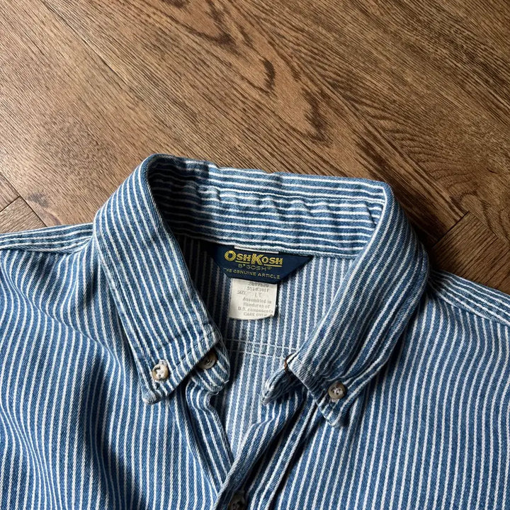 [BUNJANG] OSHKOSH 90's Hickory Stripe Work Shirt / [L]90's OSHKOSH 오시코시 히코리 스트라이프 워크 셔츠