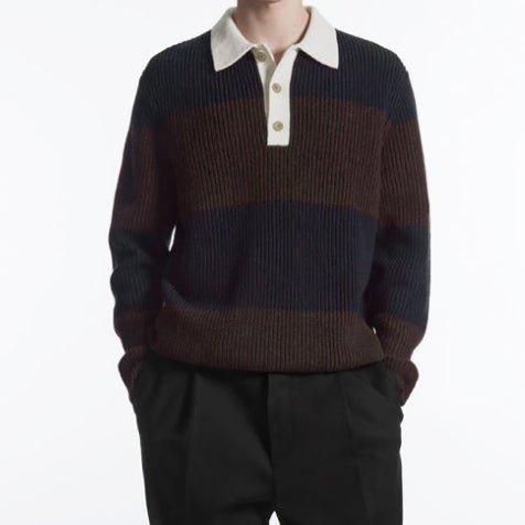 [BUNJANG] COS Wool Blend Rugby Polo Knit / [XL] COS 코스 울 블렌드 럭비 폴로 니트