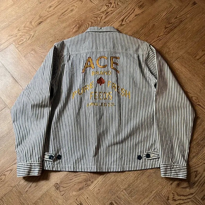 [BUNJANG] Pherrow's Japan Made Hickory Stripe Work Jacket / [L]페로우즈 재팬메이드 히코리 스트라이프 워크 자켓