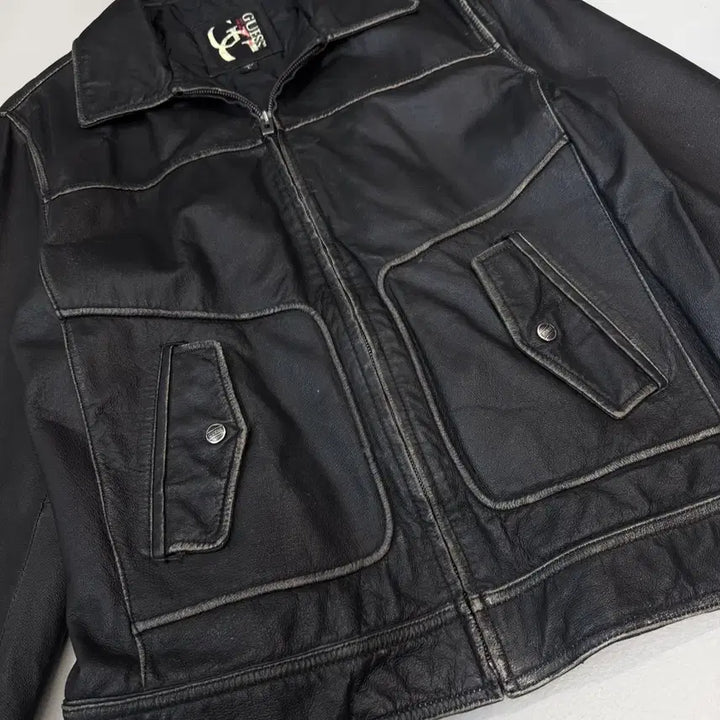 [BUNJANG] Guess 90s Vintage Lambskin Leather Jacket / 게스 90s 올드 양가죽 리얼레더 빈티지 가죽자켓