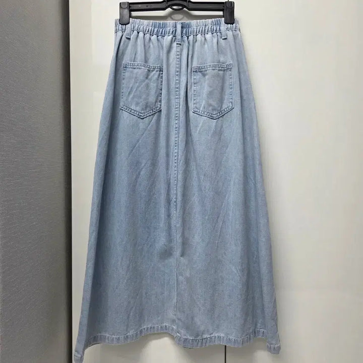 [BUNJANG] A-Line Denim Light Wash Long Skirt / 데님A라인 연청스커트 롱스커트 청치마