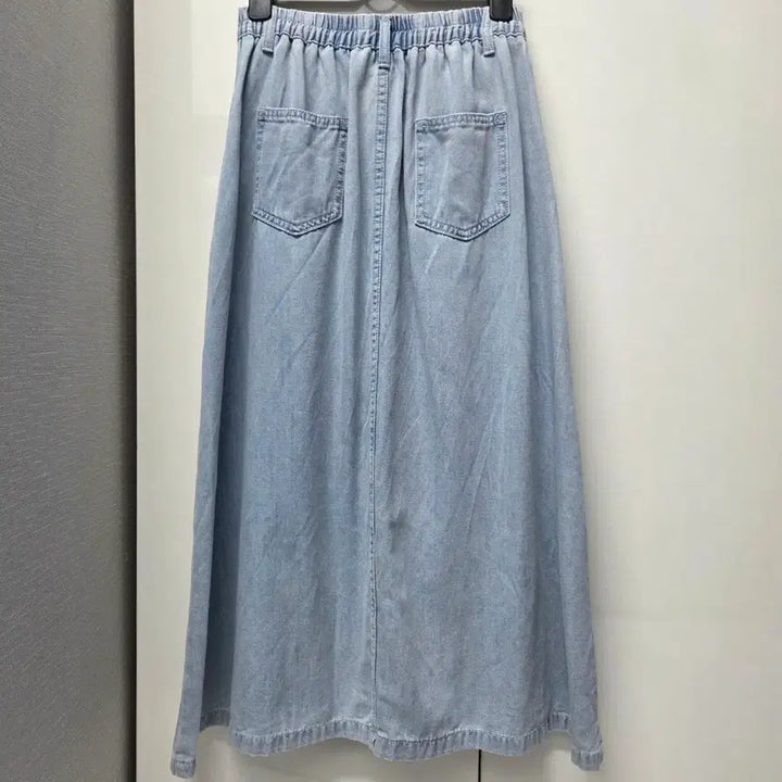 [BUNJANG] A-Line Denim Light Wash Long Skirt / 데님A라인 연청스커트 롱스커트 청치마