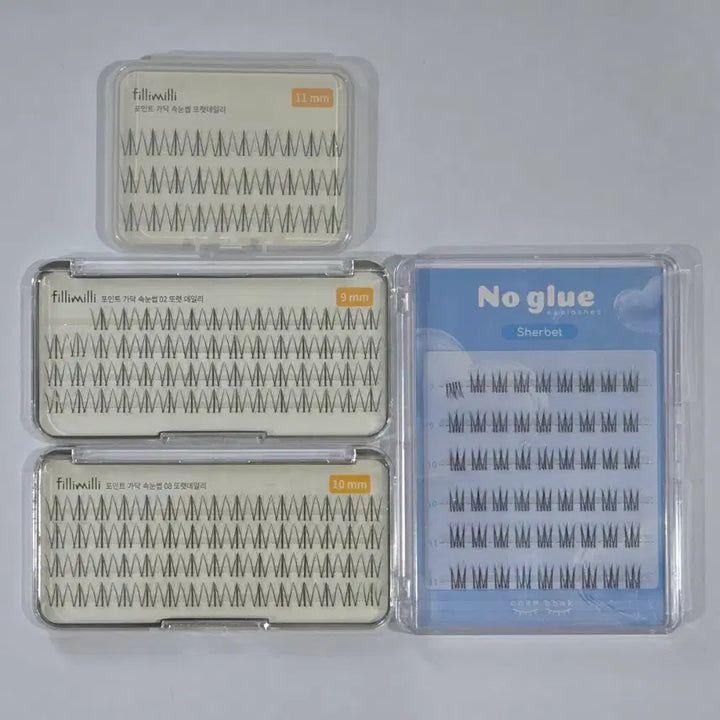 [BUNJANG] Fillimilli Eyelash Set / 필리밀리 포인트 가닥 속눈썹 + 깜빡 노글루 속눈썹 샤벳 + 속눈썹 풀