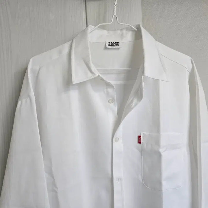 [BUNJANG] Y-LAND White Polyester Shirt / 새상품 Y-LAND 화이트 셔츠