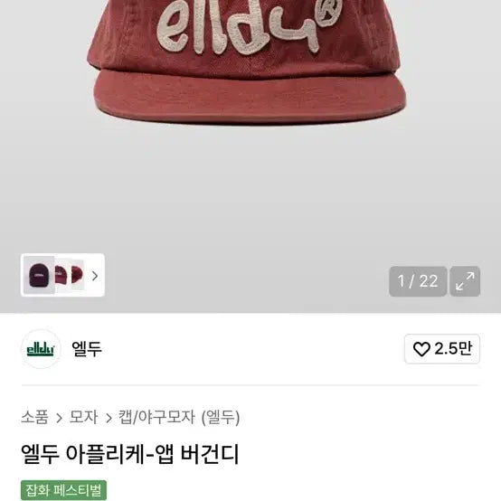 [BUNJANG] ELDO Applied Ball Cap / 엘두 아플리케 볼캡