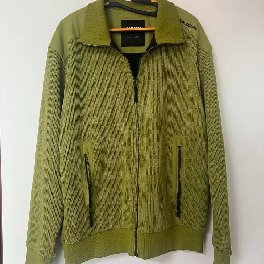 [BUNJANG] Salomon Race Flag Knit Full Zip-up / 살로몬 레이스플래그 니트 풀집업