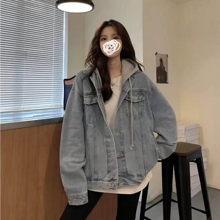 [BUNJANG] Hooded Denim Jacket / <자켓>후드 데님 청자켓/청자켓/후드자켓/새상품