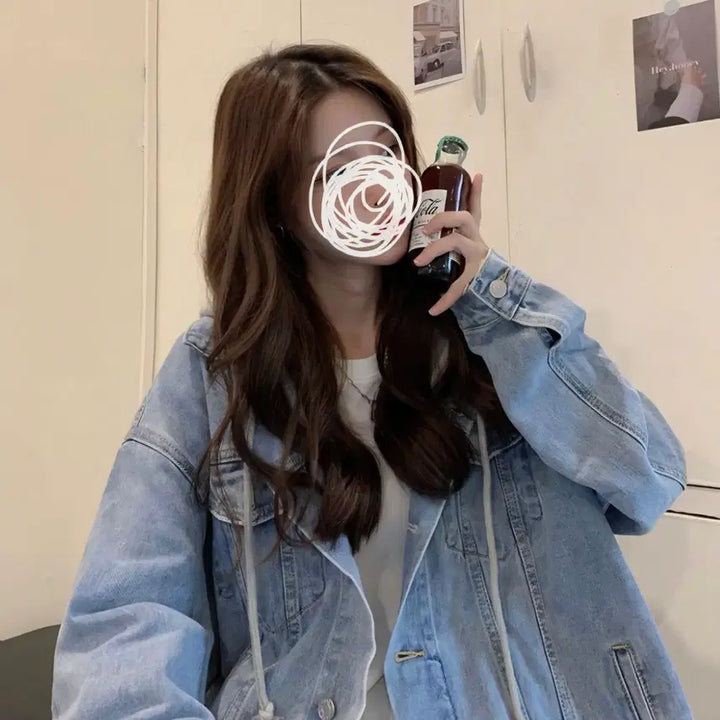 [BUNJANG] Hooded Denim Jacket / <자켓>후드 데님 청자켓/청자켓/후드자켓/새상품