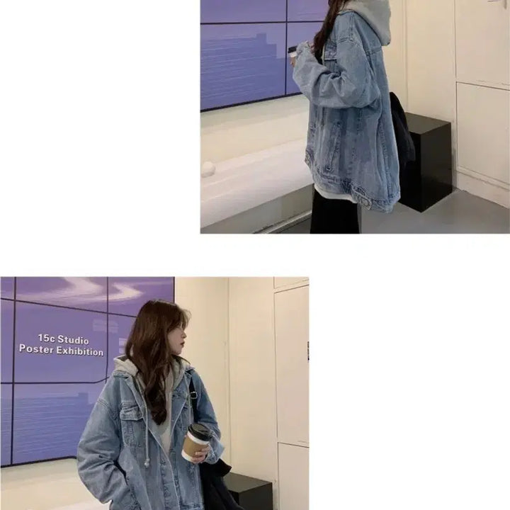 [BUNJANG] Hooded Denim Jacket / <자켓>후드 데님 청자켓/청자켓/후드자켓/새상품