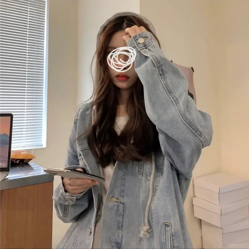 [BUNJANG] Hooded Denim Jacket / <자켓>후드 데님 청자켓/청자켓/후드자켓/새상품