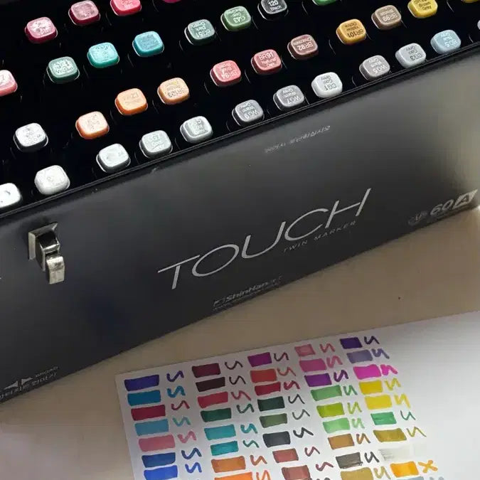 [BUNJANG] ShinHan Twin Marker 60 Color Set / 신한 60색 트윈마카