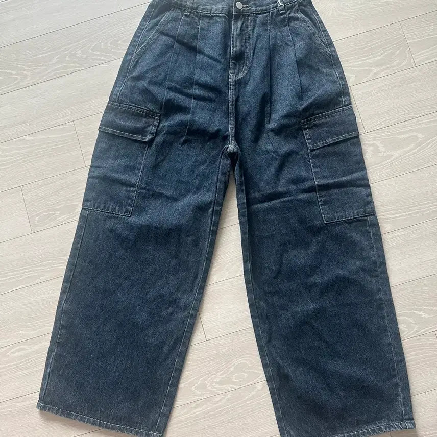 [BUNJANG] Wide Denim Cargo Pants L / 3단기장 와이드 데님 카고 팬츠 L
