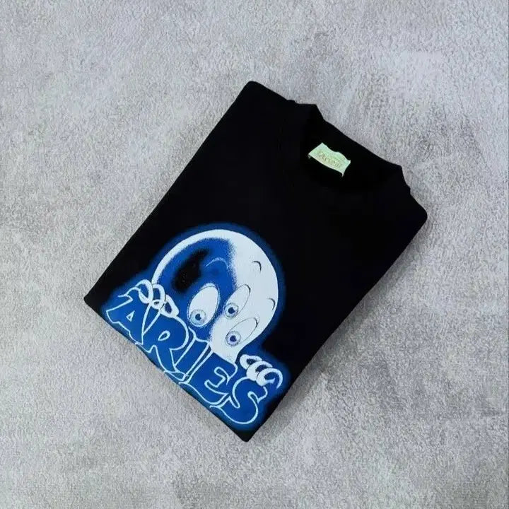 [BUNJANG] Aries Casper Character Black Sweatshirt / Aries 아리스 캐스퍼 캐릭터 맨투맨 블랙