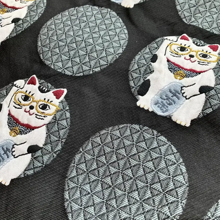 [BUNJANG] Kusuguru Cat Embroidery Eco-friendly Shopping Shoulder Bag / 일본 쿠수구루(kusuguru)안경 고양이 자수 숄더 장바구니 에코백