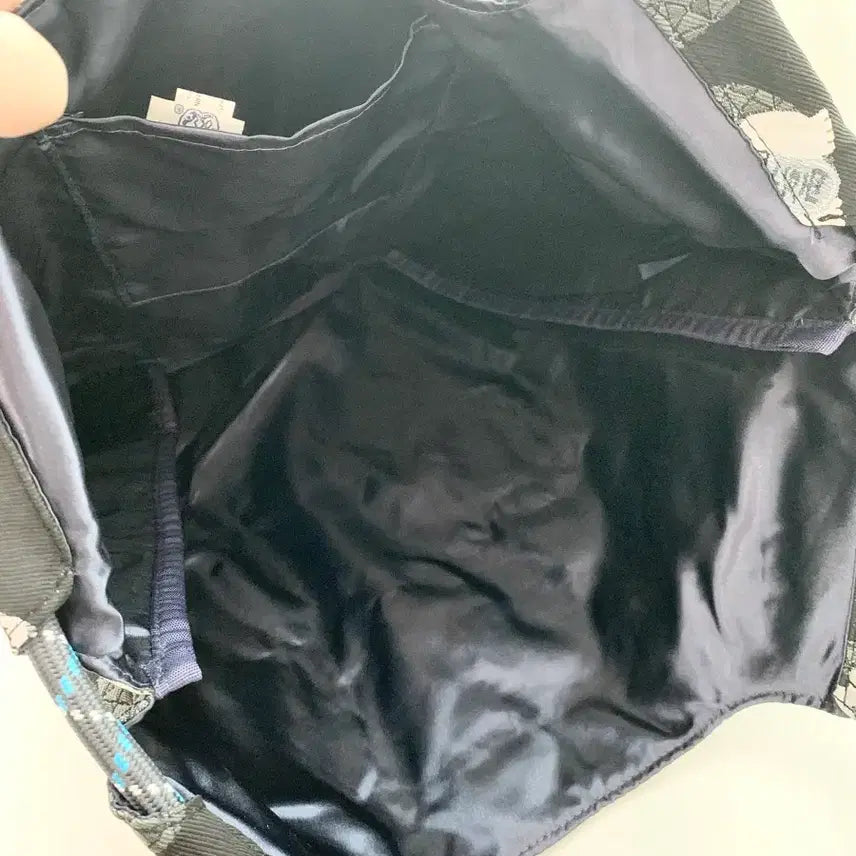 [BUNJANG] Kusuguru Cat Embroidery Eco-friendly Shopping Shoulder Bag / 일본 쿠수구루(kusuguru)안경 고양이 자수 숄더 장바구니 에코백