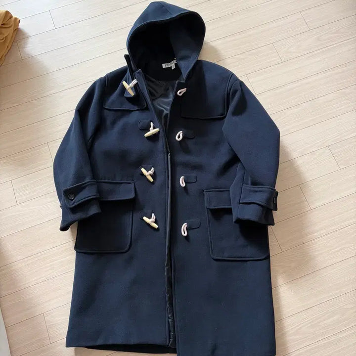 [BUNJANG] Partimento Oversized Melton Duffel Long Coat - Navy / 파르티멘토 오버사이즈 멜톤 더플 롱 코트 네이비
