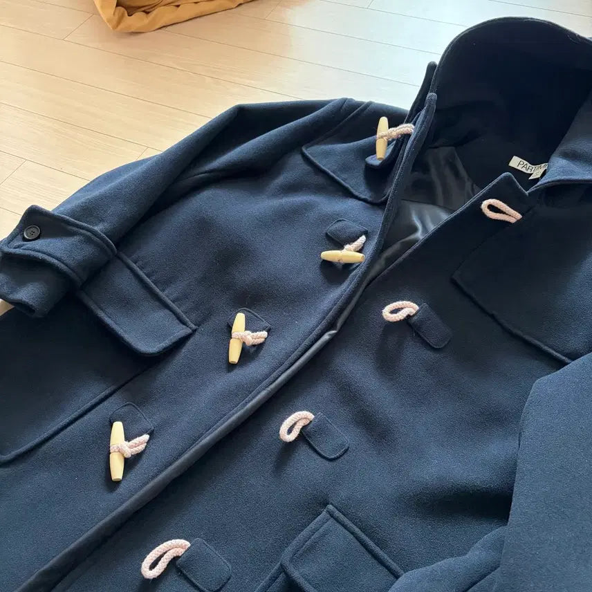 [BUNJANG] Partimento Oversized Melton Duffel Long Coat - Navy / 파르티멘토 오버사이즈 멜톤 더플 롱 코트 네이비
